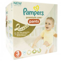 Подгузники-трусики 56 шт. Pampers премиум кеа миди 6-11 кг р. 3